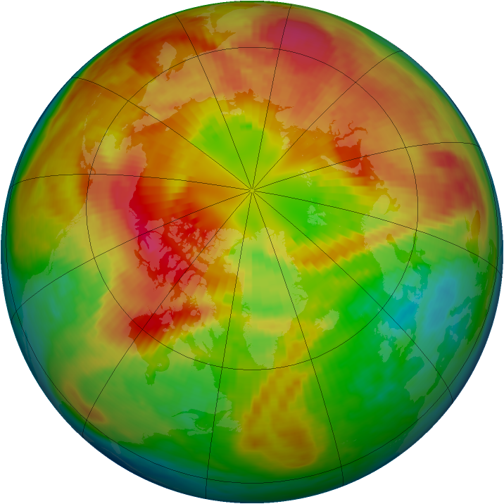 Arctic ozone map for 09 March 1983